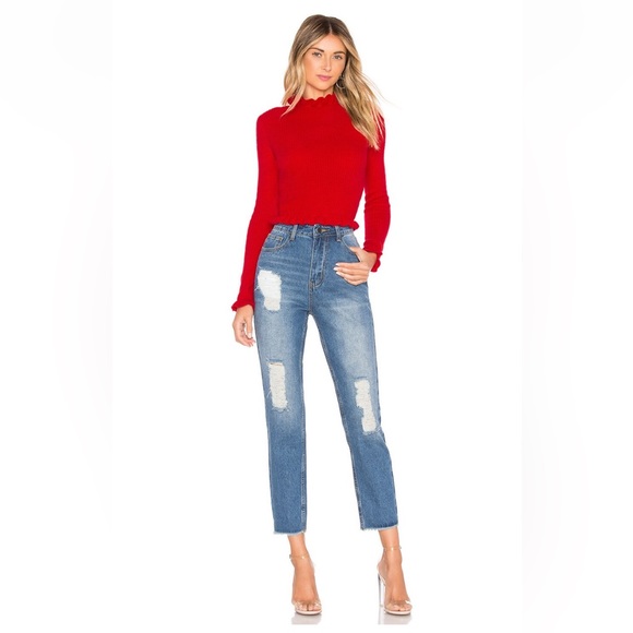 superdown Sweaters - Superdown - Martina Cropped Sweater in Red